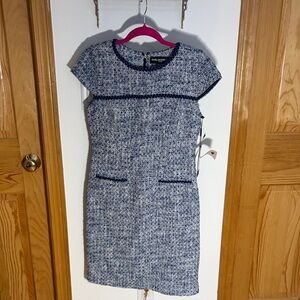 Karl Lagerfeld Blue Tweed Mini Dress